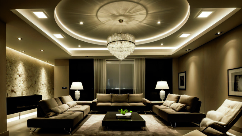 Подбор акцентного освещения для зоны отдыха в гостиной