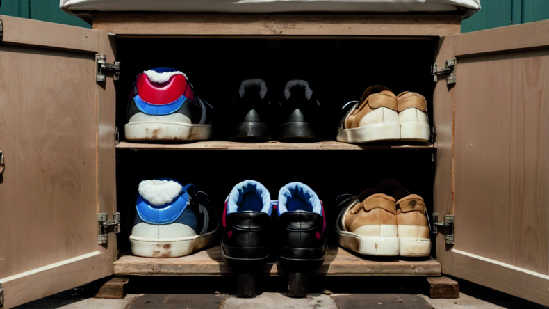 Закрытые системы хранения грязной обуви