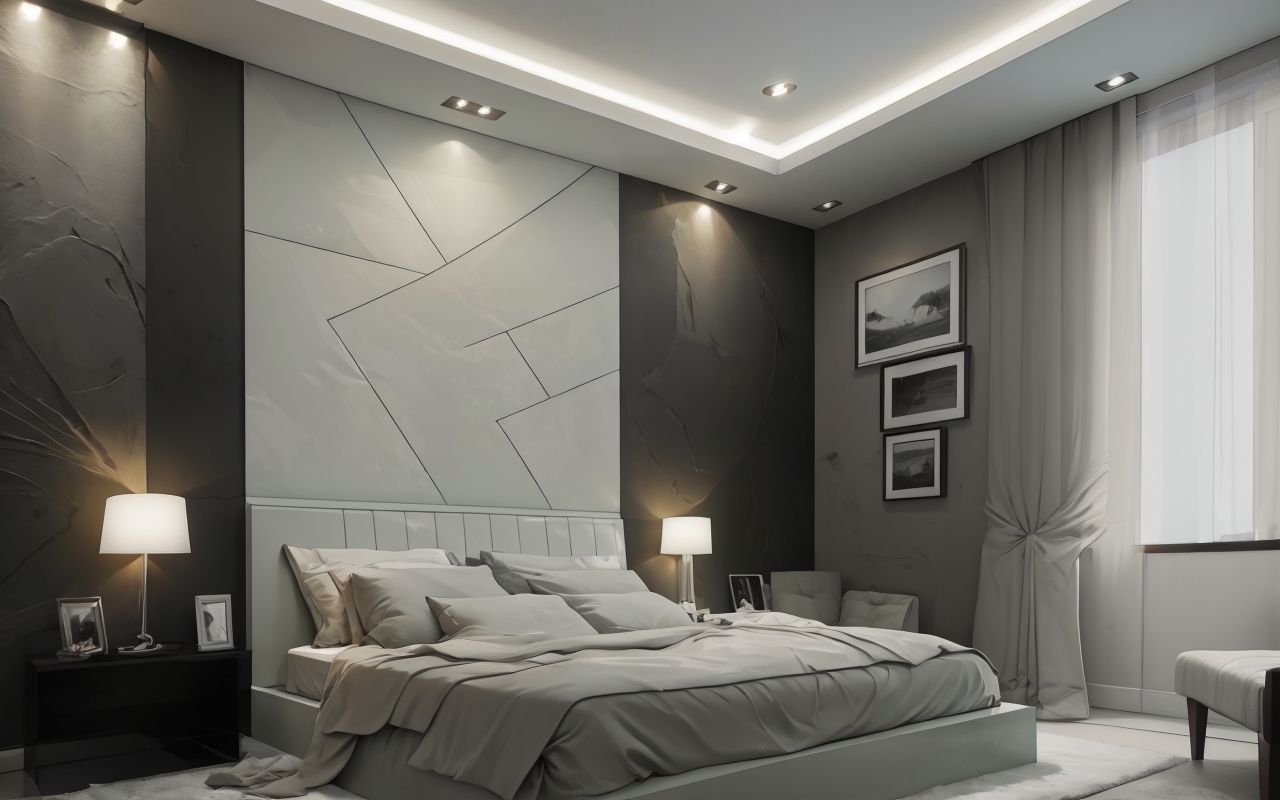 Текстурированные стены в спальне: штукатурка и декоративные покрытия
